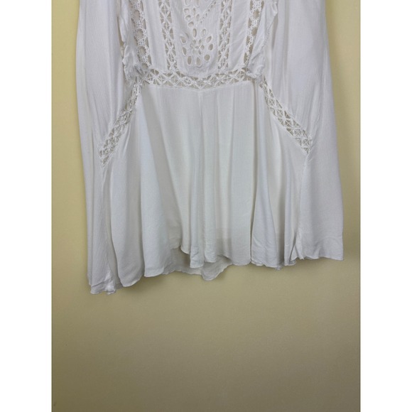 Free People White Lace Crochet Tunic Dress Boho Festival M M - Picture 4 of 9
